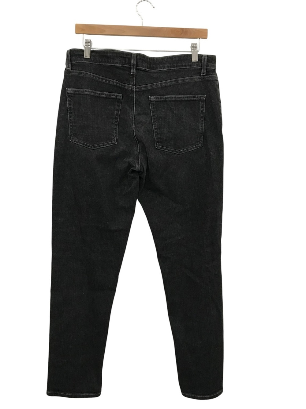 Eileen Fisher Black Denim Jeans Pants Womens Size 8 Organic Cotton USA - Picture 3 of 6